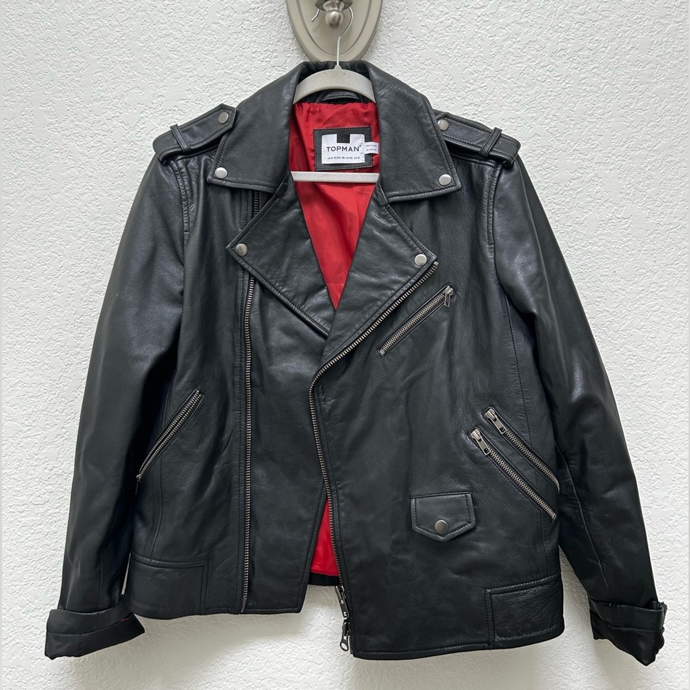 Leather Jacket Top Man Medium